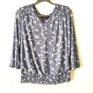 Fortune + Ivy Sage Smock Waist Knit Top, Size Medium, Light Purple